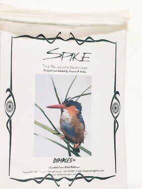 Spike The Malachite Kingfisher Bird Dimples Designs 1997 Cross Stitch Pattern